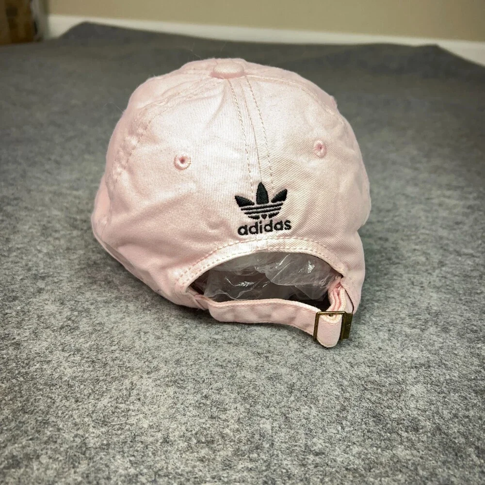 Adidas Mens Hat Cap Pink Black Strapback‎ Trefoil Embroidered Preppy Dad Sports